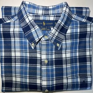 Ralph Lauren Men's Classic Fit Performance Plaid Flannel Shirt - Blue - XL